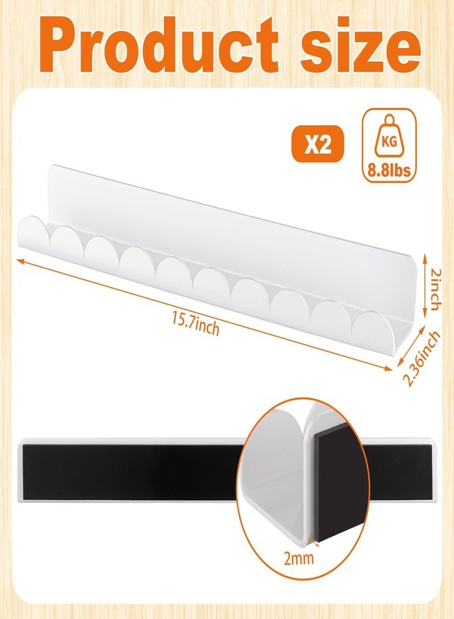 YooNotee 2 Pcs Scalloped Magnetic Book Shelf for Whiteboard 15.8 Inch Reusable Acrylic Floating Bookshelves Magnetic Book Jar Holder for Whiteboard Refrigerator Office Teacher Kitchen - Image 3